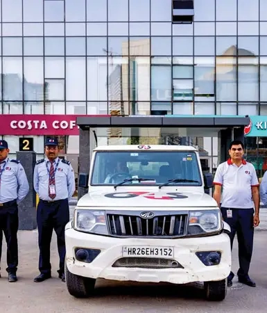 Security and safety staff at Good Earth Business Bay I, Gurugram, ensuring the protection of employees, visitors and tenants within the corporate premises.