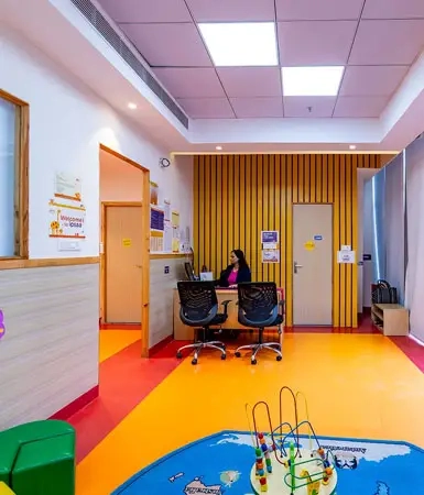 Well-equipped play area and childcare facilities at Good Earth Business Bay II, Gurugram, providing a safe and engaging environment for children of employees.