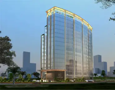 Good Earth Capital Crest, a commercial office space under construction in Punjabi Bagh, New Delhi, showcasing modern architectural design and prime location.